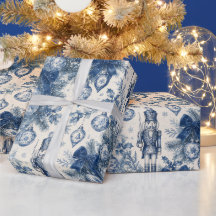 Nuez de Cracker Azul Polvoriento Vintage de Navida