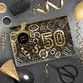 Papel De Regalo Número de cumpleaños Nube de Word Cincuenta C ID27