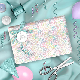 Papel De Regalo Número de cumpleaños Nube de Word Cuarenta A ID270