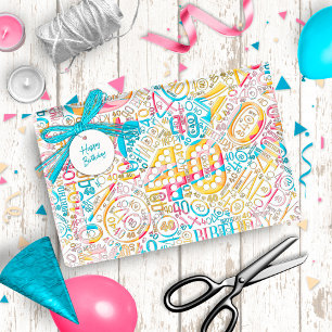 Papel De Regalo Número de cumpleaños Nube de Word Cuarenta B ID270