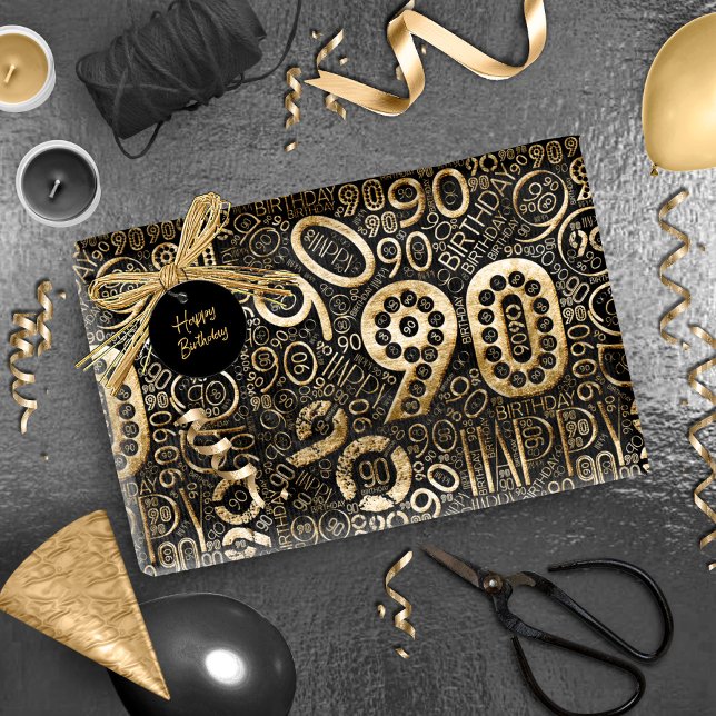 Papel De Regalo Número de cumpleaños Nube de Word Noventa C ID270 (Subido por el creador)