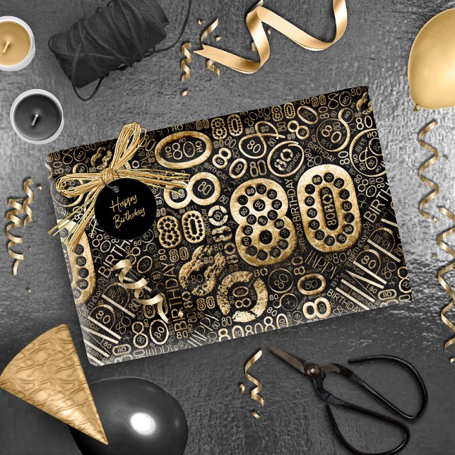 Papel De Regalo Número de cumpleaños Nube de Word Ochenta C ID270 (Subido por el creador)