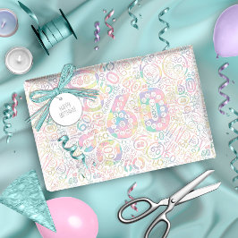 Papel De Regalo Número de cumpleaños Nube de Word Sesenta A ID270