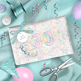 Papel De Regalo Número de cumpleaños Nube de Word Treinta A ID270