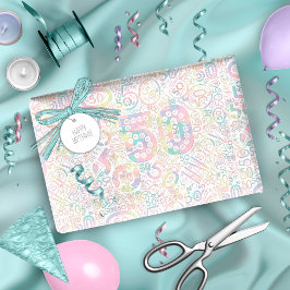 Papel De Regalo Número de Cumpleaños Nube Word Cincuenta A ID270