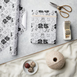 Papel De Regalo Números de humo negro gris personalizados