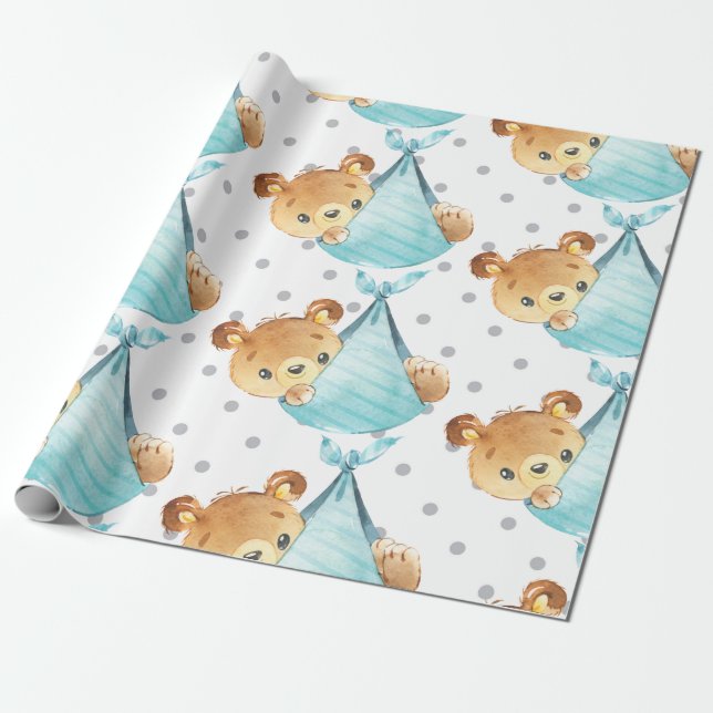 Papel De Regalo Nurersery niño niño pequeño regalo recién nacido (Desenrollado)