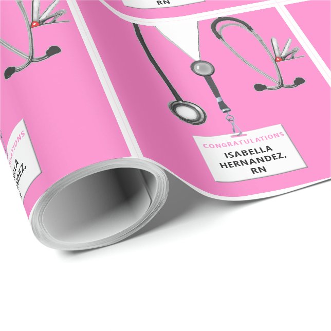 Papel De Regalo Nurse Gift Pink (Esquina del rollo)