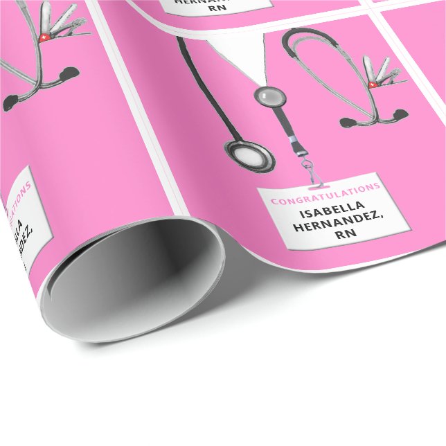 Papel De Regalo Nurse Gift Pink (Esquina del rollo)