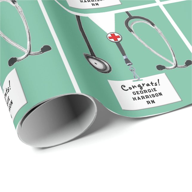 Papel De Regalo Nurse Graduation Gift Wrapping Paper (Esquina del rollo)