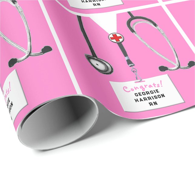 Papel De Regalo Nurse Graduation Gift Wrapping Paper (Esquina del rollo)