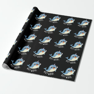 Papel De Regalo Nut-whal Funny Narwhal Pun Dark BG