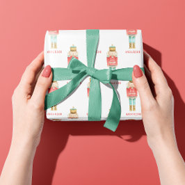 Papel De Regalo Nutcracker acuarela Navidades botánicos lindos hij