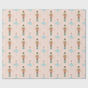 Papel De Regalo Nutcracker Ballerina Pink Vintage Christmas