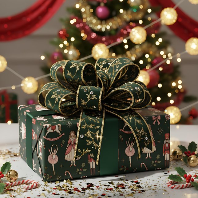 Papel De Regalo Nutcracker  Elegant Ballet Christmas (Subido por el creador)