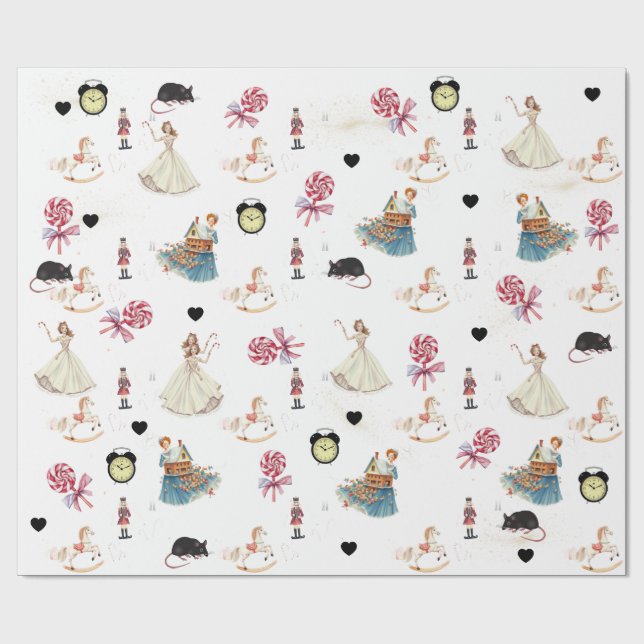 Papel De Regalo Nutcracker Mother Ginger Sweets Wrapping Paper (Superficie plana)