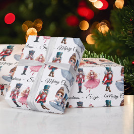 Papel De Regalo Nutcracker Mouse Ballerina Add Name Christmas Roll