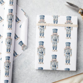 Papel De Regalo Nutcracker, Navidades de la Chinoiserie azul y bla
