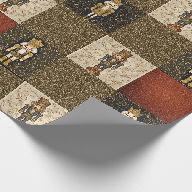 Papel De Regalo Nutcracker Sparkle Checkerboard Traditional (Esquina)