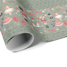 Papel De Regalo Nutcracker Suite Merry Christmas Sugar Pluma Fairy