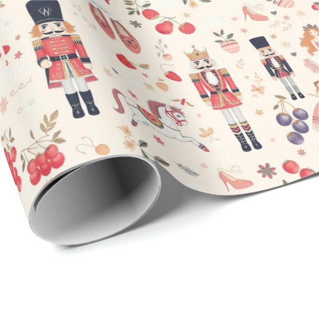 Papel De Regalo Nutcracker Suite Sugar Plum Caballos de hadas (Esquina del rollo)
