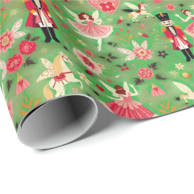 Papel De Regalo Nutcracker Suite Sugar Plum Caballos Voladores de  (Esquina del rollo)