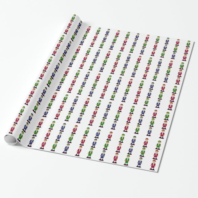 Papel De Regalo Nutcrackers de madera (Desenrollado)