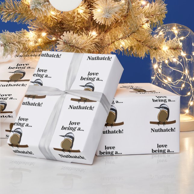 Papel De Regalo Nuthatch Bird Backyard Birder Birdwatcher (Vacaciones)