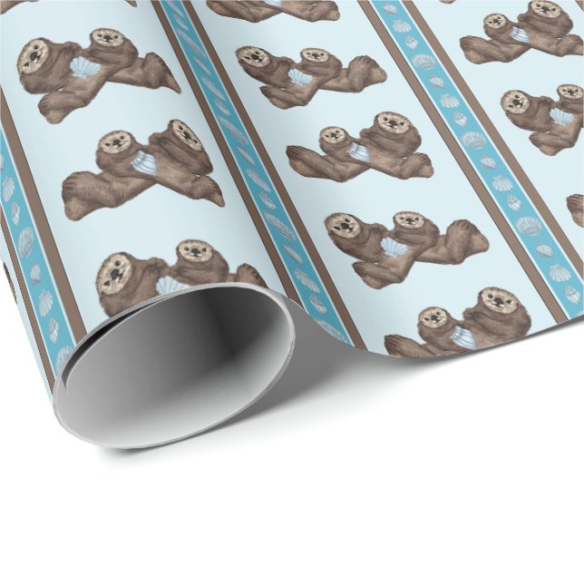 Papel De Regalo Nutria marina (Esquina del rollo)