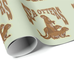 Papel De Regalo nutrias marinas