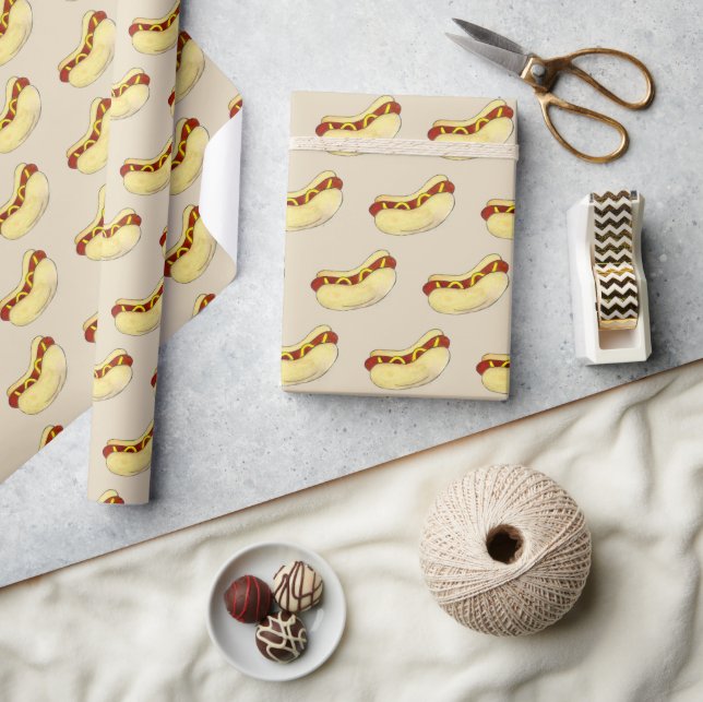Papel De Regalo NYC Perro caliente Frank Frankfurter Wiener Mustar (Artesanía)