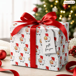 Papel de regalo o manualidad de oveja de Navidad