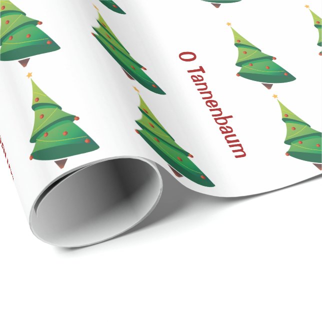 Papel De Regalo O Tannenbaum Christmas Tree Gift Wrap (Esquina del rollo)