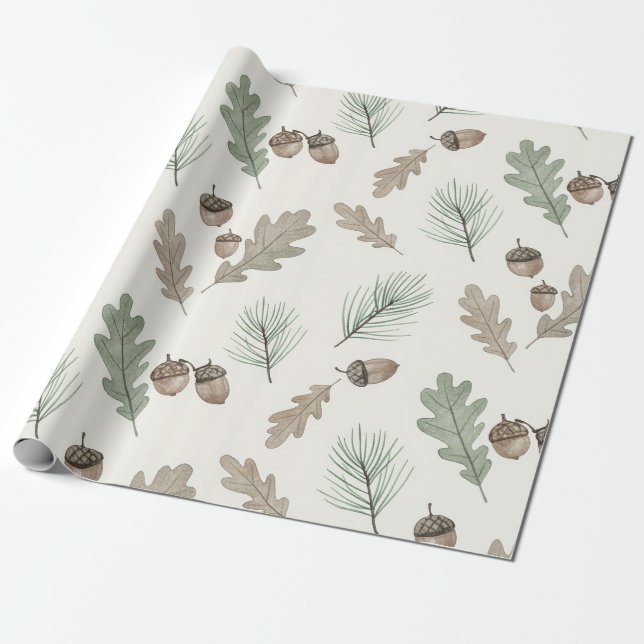 Papel De Regalo Oak & Acorn Harmony (Desenrollado)