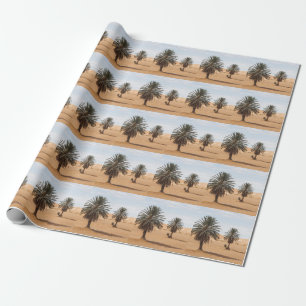 Papel De Regalo Oasis del Desierto: Paisaje de las Palmas del Saha