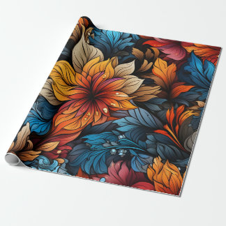 Papel De Regalo Oasis tropical: Hojas exuberantes e Hibiscus