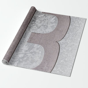 Papel De Regalo Obra artística de letras marrones y grises B
