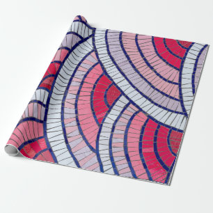 Papel De Regalo Obra de arte abstracta roja, blanca, negra y rosa