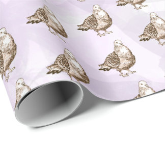 Papel De Regalo Obra de arte de paloma Boceto de ave en blanco y n