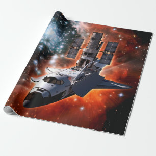Papel De Regalo Obra de arte del telescopio Hubble del transbordad