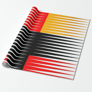 Papel De Regalo Obra de arte roja, negra y amarilla