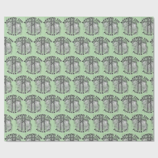 Papel De Regalo Obrero de línea de energía (Superficie plana)