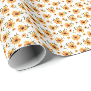 Papel De Regalo Ocasión de la vegetación de girasol botánico amari