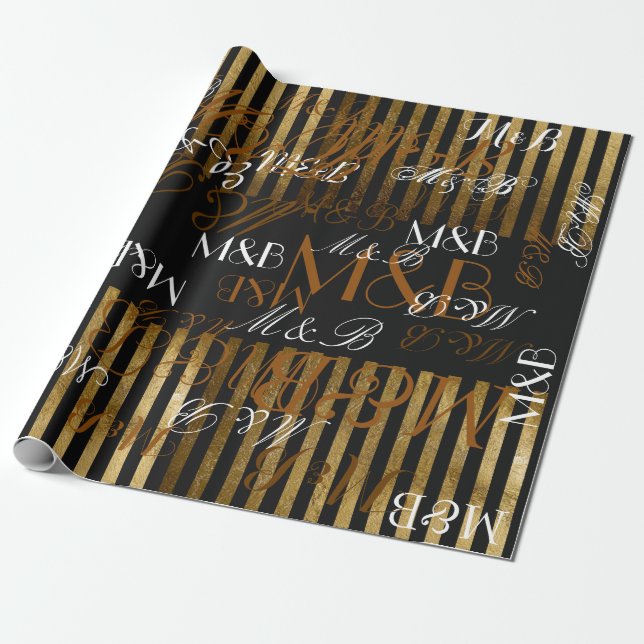 Papel De Regalo occasion mr mrs personalized initials (Desenrollado)