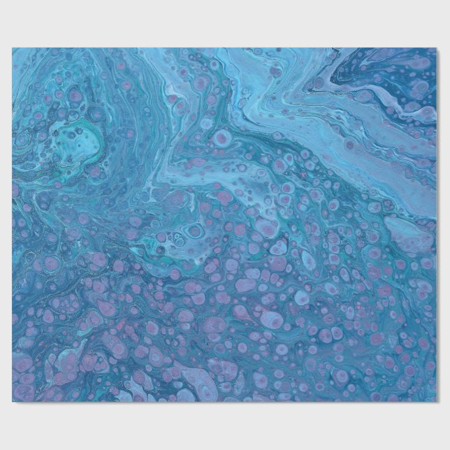 Papel De Regalo Ocean Breeze 3 Blue Purple Abstract Wrapping Paper (Superficie plana)