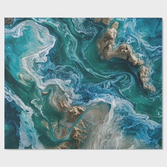 Papel De Regalo Océano azul (Superficie plana)