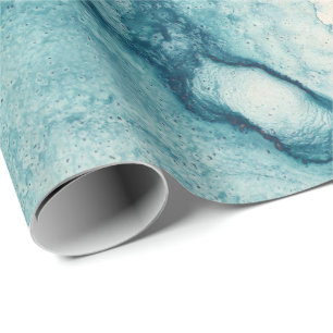 Papel De Regalo Océano AZUL de Kraft de la acuarela de la acuarel