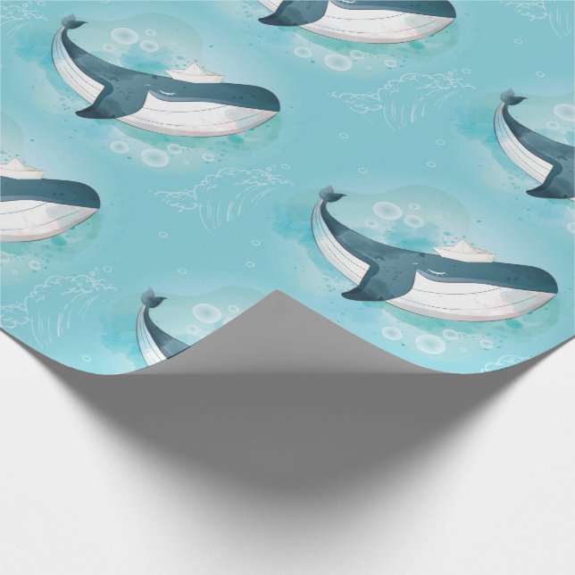 Papel De Regalo Océano ballena (Esquina)