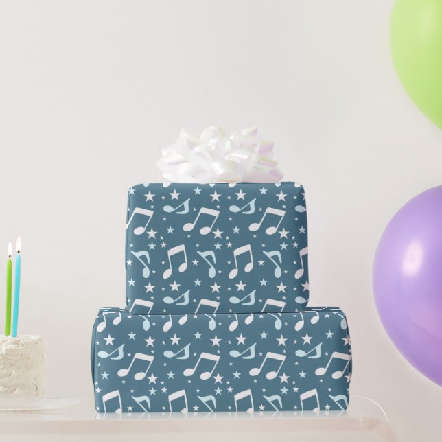 Papel De Regalo Océano de música con patrón (Regalos de fiesta)