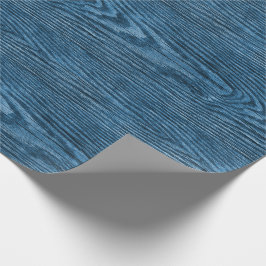 Papel De Regalo Océano de textura de madera templada azul
